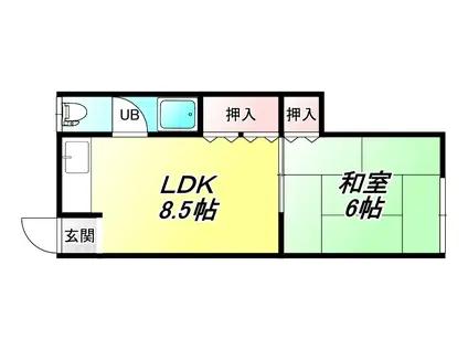RIZONE大蓮南(1LDK/3階)の間取り写真