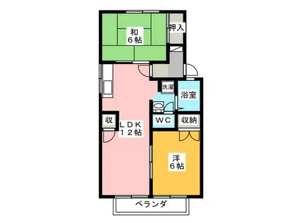 プレジール坂本(2LDK/2階)の間取り写真