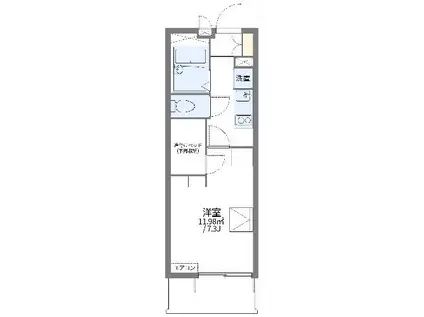 レオパレスRADIANT時宗(1K/3階)の間取り写真