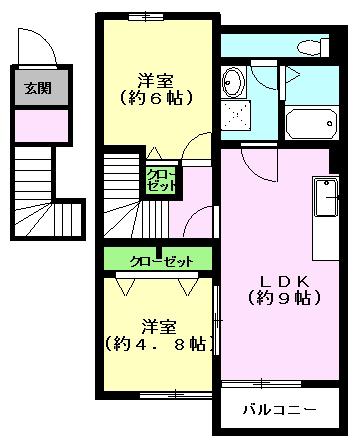 菊池ガーデンヒルズ(2LDK/1階)の間取り写真