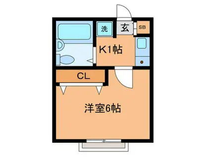 コンフィール川崎(1K/1階)の間取り写真