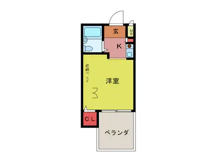 キャッスルマンション坂戸(ワンルーム/2階)の間取り写真
