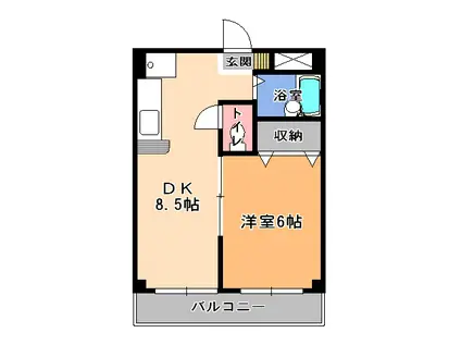 ますだマンション(1DK/5階)の間取り写真