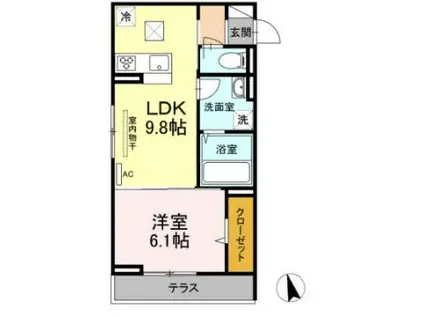 ラ・ナチュール曙(1LDK/3階)の間取り写真