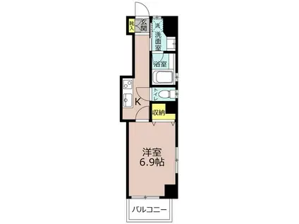 中駒名駅西マンション(1K/4階)の間取り写真