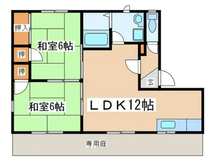 フォーレスト太宰府(2LDK/1階)の間取り写真