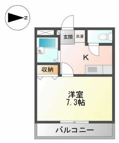 ディアドリーム(1K/1階)の間取り写真