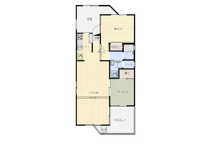 ハイツシーバードC棟(2LDK/3階)の間取り写真