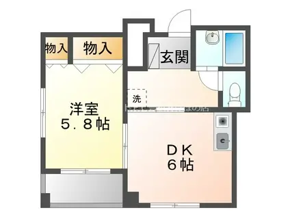 NDS東雲(1DK/3階)の間取り写真