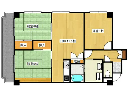 コーワ・レジデンス(3LDK/2階)の間取り写真