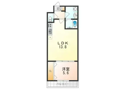 ジーメゾン泉大津イエナス(1LDK/1階)の間取り写真