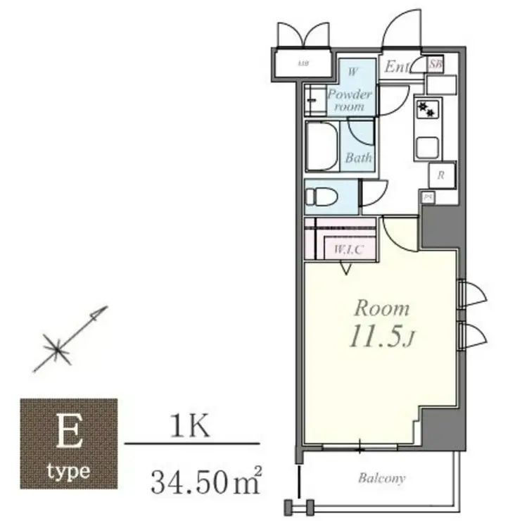 グランドール文京 13階階 間取り