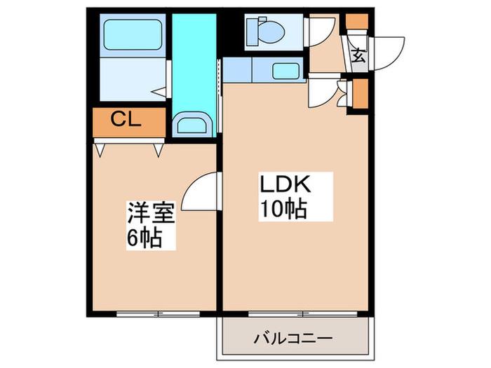 サファイアコート(1LDK/1階)の間取り写真