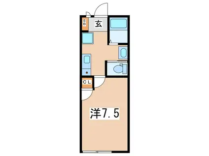 COLORS D(1K/2階)の間取り写真