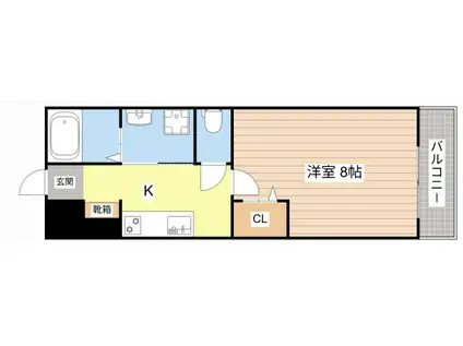 フェニックスII(1K/2階)の間取り写真