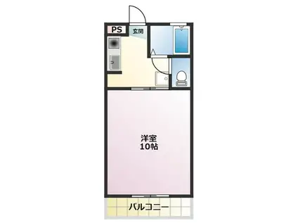 サントラストA(1K/2階)の間取り写真