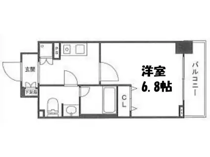 KDXレジデンス難波南(1K/5階)の間取り写真