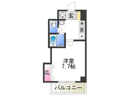 Mプラザ住吉公園壱番館(1K/5階)の間取り写真