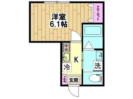 ヴィラ坂下町(1K/1階)の間取り写真