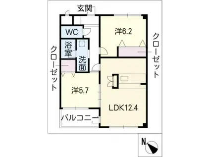 SERENOII(2LDK/1階)の間取り写真