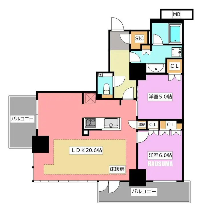 王子飛鳥山ザ・ファーストタワー&レジデンス 12階階 間取り