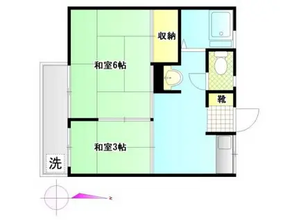 エフパレス(2DK/2階)の間取り写真