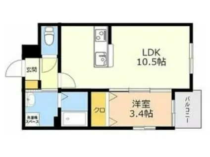 フォレストヒルズ博多(1LDK/2階)の間取り写真