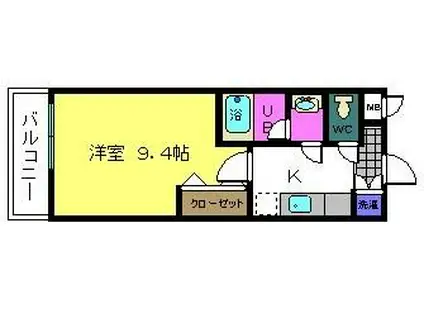 フジパレスリベーラ今福(1K/2階)の間取り写真