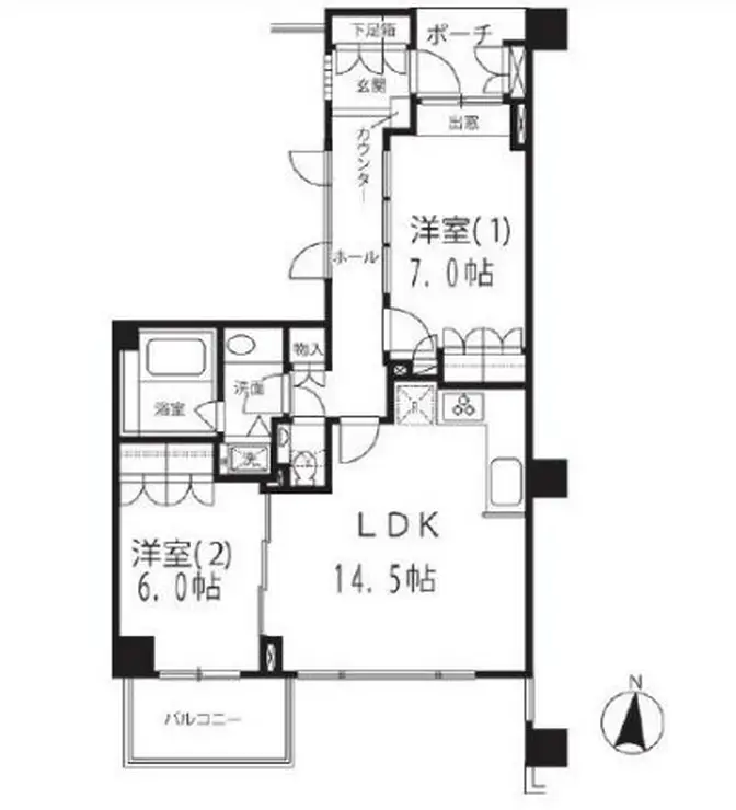 下北沢パークハウス 2階階 間取り