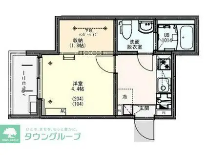 KEIAI RESIDENCE 五香(1K/2階)の間取り写真