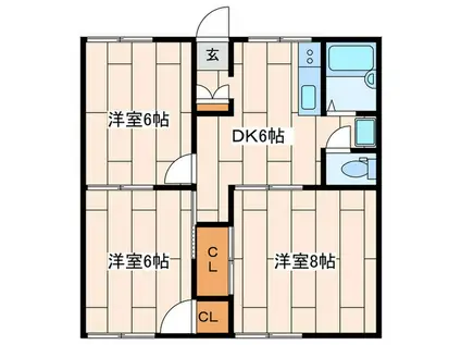 フォーレスト(3DK/1階)の間取り写真