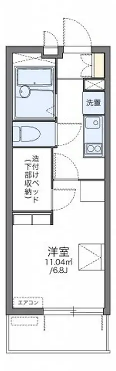 レオパレス矢部第1 4階階 間取り