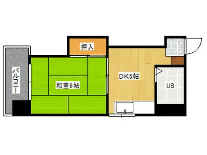 グリーンハウス(1DK/5階)の間取り写真
