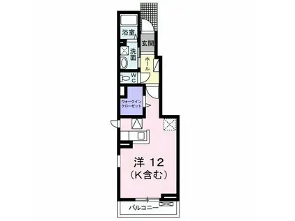 ポラリスA(ワンルーム/1階)の間取り写真