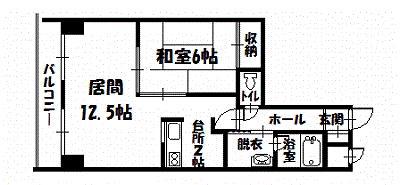 オークヒルズ2.6(1LDK/3階)の間取り写真