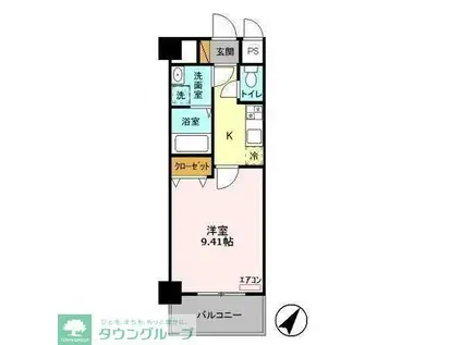 GRAND RISE 住居(1K/9階)の間取り写真