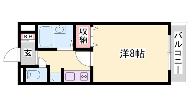 プチタウン(1K/2階)の間取り写真