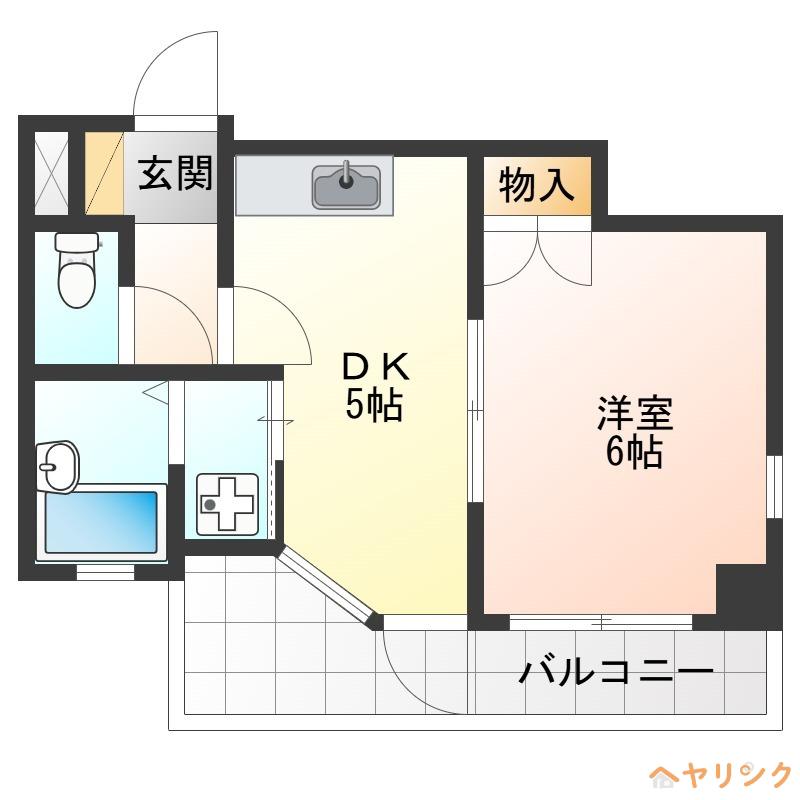 グレースホリベ5(1DK/2階)の間取り写真