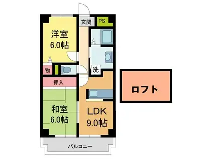 ルミエール(2LDK/3階)の間取り写真