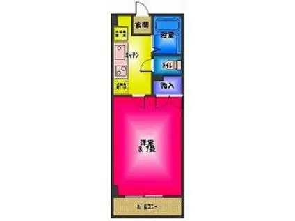 メゾンド大宮(1K/2階)の間取り写真