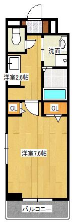 広島電鉄本線 観音町駅(広島) 徒歩12分 3階建 築3年(1K/2階)の間取り写真