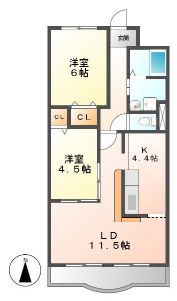 伊藤ハイツ(2LDK/3階)の間取り写真