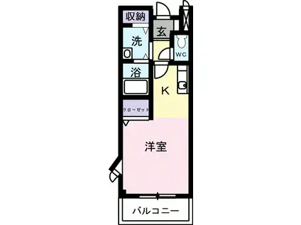 メゾンアンソレイユ(ワンルーム/2階)の間取り写真