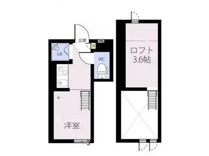 RIZEST初台(ワンルーム/1階)の間取り写真