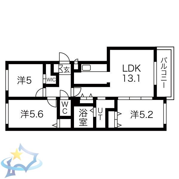 オール裏参道(3LDK/3階)の間取り写真