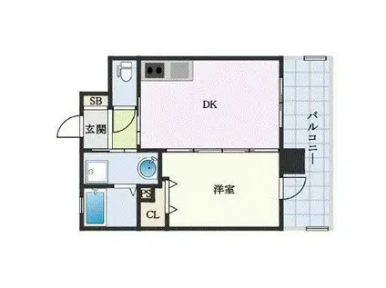 フェルト127(1DK/12階)の間取り写真