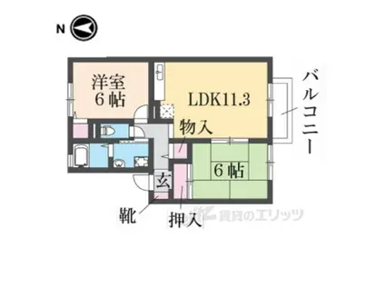 ディアコート(2LDK/2階)の間取り写真