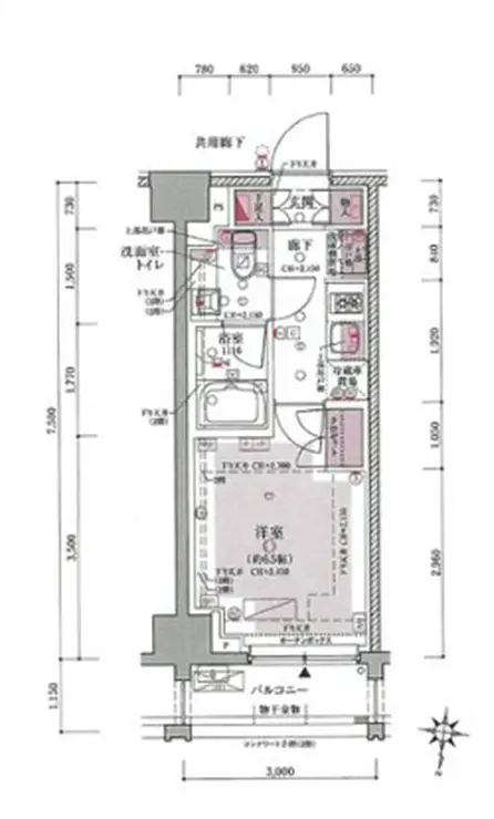 クレヴィア山吹神楽坂 2階階 間取り