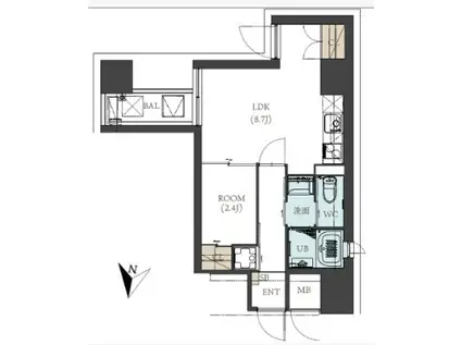 ネクストステージ神戸元町(1LDK/4階)の間取り写真
