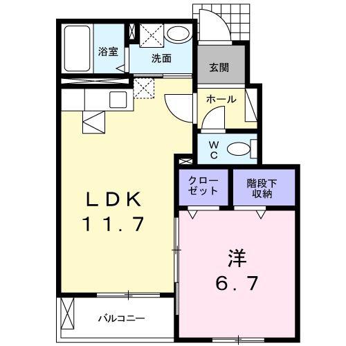 ミニョン(1LDK/1階)の間取り写真